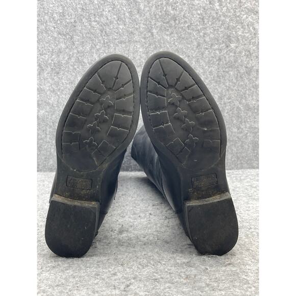 Sam Edelman Penny Black Leather Tall Back Zip Riding Boots Women 6.5M - Picture 11 of 16